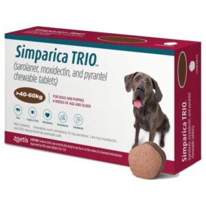 Simparica trio Caja X 1 tableta 🐶 | Zoetis | Perro | 40-60kg | Café